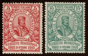 Italy Scott 117-118 Unused lightly hinged.