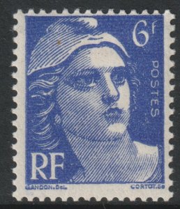 France Scott 543 - SG922, 1945 Marianne Gandon 6f Blue MH*