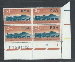 SOUTH AFRICA SC# 357 CONTROL B/4 FVF/MNH 1969 