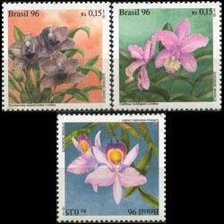BRAZIL 1996 - Scott# 2597-9 Orchids Set of 3 NH