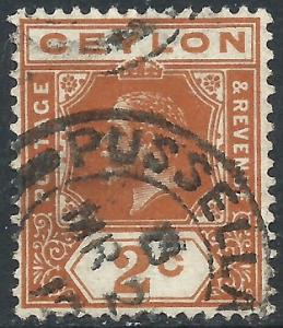 Ceylon, Sc #201, 2c Used