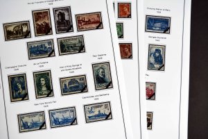 COLOR PRINTED FRANCE 1849-1939 STAMP ALBUM PAGES (29 illustrated pages)