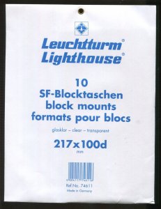 Pack of 10 - Lighthouse Pre-Cut Stamp SF-Block Mounts 217x100d - Clear