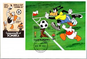 Dominica FDC 1981 - World Cup, Donald Duck - Roseau - Single - F65026