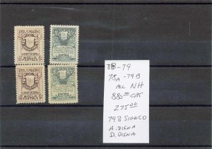 SAN MARINO  78-79, 78A-79B   MNH    79B SIGNED