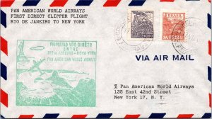 Brazil FFC 1946 - PAN AM Airways - Rio De Janeiro to New York, Ny - F35737