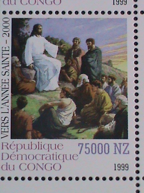 CONGO-1999 CHRISTMAS SHEET-THE STORY OF JESUS CHRIST-PAINTING MNH S/S VF