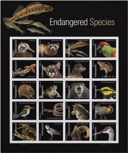 Endangered Species  forever stamps  5 Sheets Of 100Pcs