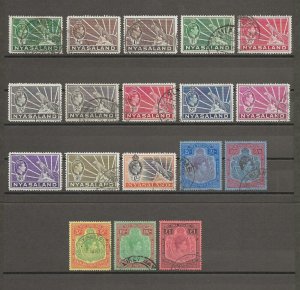 NYASALAND 1938/44 SG 130/43 USED Cat £225