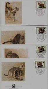 Suriname 1010-13 FDC WWF-95/Cats