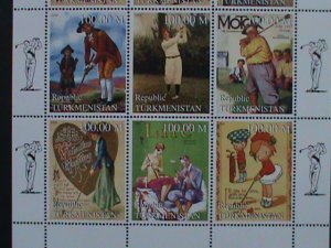 ​TURKMENISTAN-SH61-  GOLF THROUGH THE AGES -MNH SHEET-VF LAST ONE-HARD TO FIND