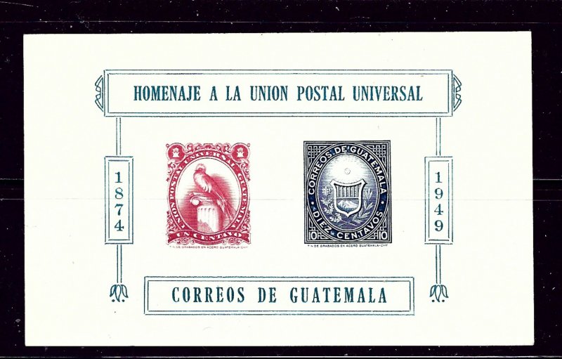 Guatemala 338 MLH 1951 UPU souvenir sheet