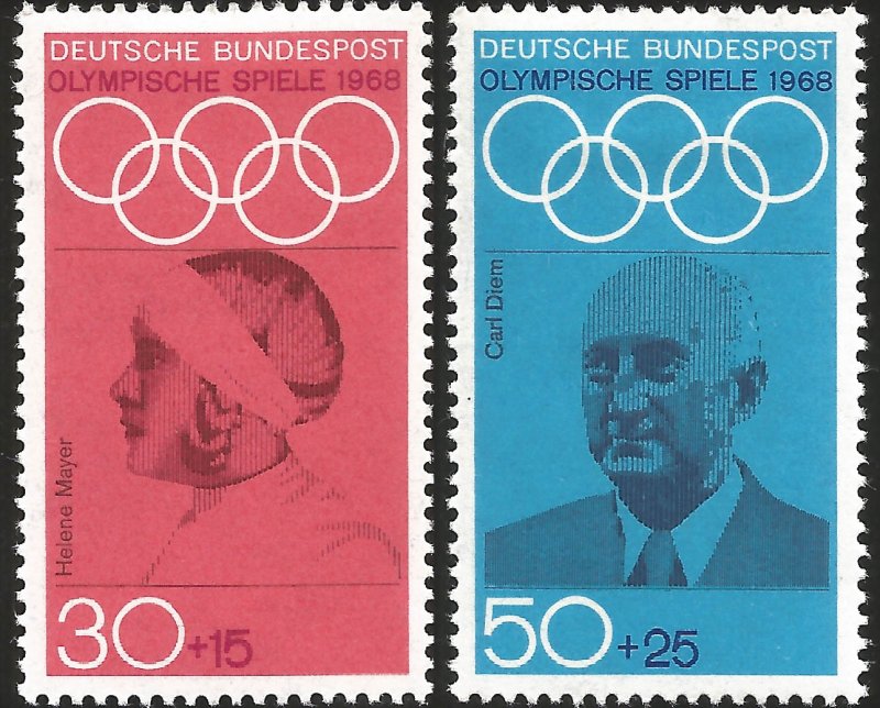 V) 1968 GERMANY, 19TH OLYMPIC GAME MEXICO CITY, FAMOUS PEOPLE, CARL DIEM, HELENE