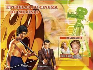 GUINEA BISSAU 2007 SHEET CINEMA BRUCE LEE SEAN CONNERY GRACE KELLY ACTORS