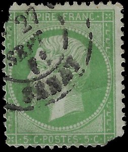 France 1862 Sc 23 U vg-f flaws