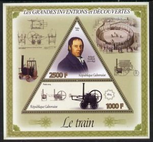 GABON - 2014 - Great Inventions,  Railway Locos -Perf 2v Sheet-MNH-Private Issue