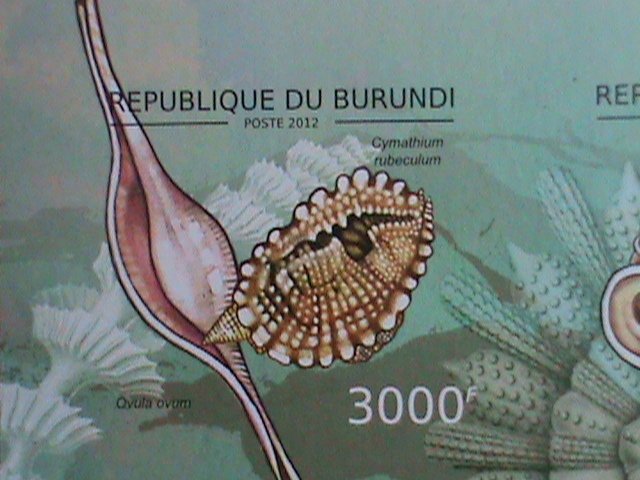 ​BURUNDI STAMP-2012-SC#1210 SEA SHELLS IMPERF-MNH S/S SHEET VERY FINE