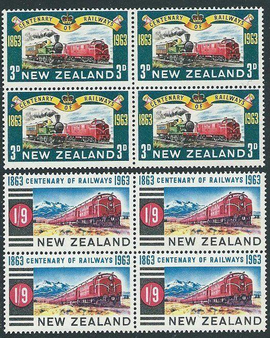 NEW ZEALAND 1963 Railways set in blocks of 4 MNH...........................41515