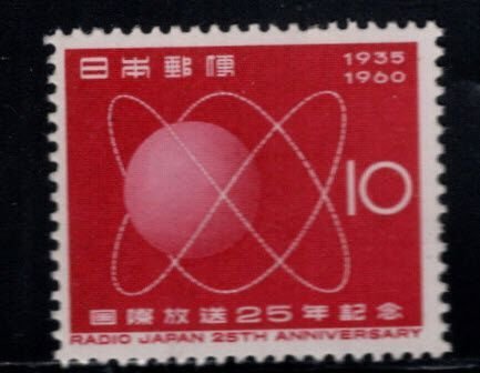 JAPAN Scott 696 MNH** 1960 Radio Waves Encirciling Globe stamp