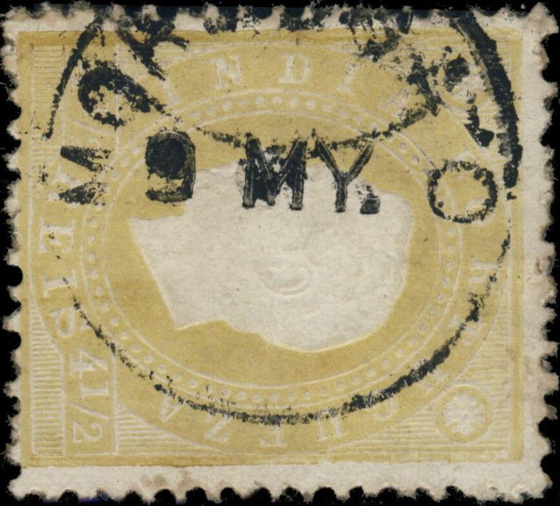 PORTUGUESE INDIA - ca.1890 - MORMUGAO DATE STAMP ON MiNr.154A/YvNr.125A 4 1/2R