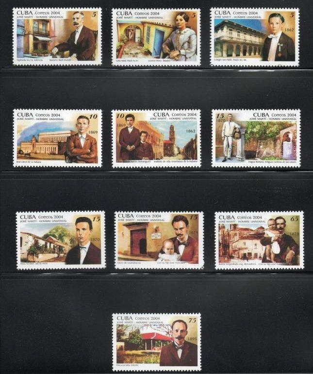 CUBA Sc# 4369-4378  JOSE MARTI Writer & Revolutionary CPL SET of 10 2004  MNH