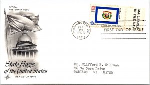 FDC 1976 SC #1682 Artcraft Cachet, West Virginia - DC Cancel - Single - J1337