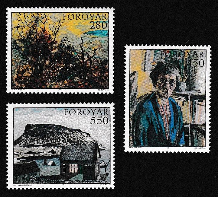 Faroe Is. Paintings 3v issue 1985 SG#115-117 SC#127-129