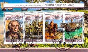 Togo 2016 Sheet  Columbus landings 4 values (TS0180)