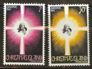 Christmas Island Scott 61-62 MH* stamp set 1974