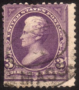 1895, US 3c, Jackson, Used, Sc 268