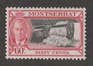 1951 Montserrat Sc# 123 - 60¢, KGVI, Cotton Ginning. MNH Cv$10.00