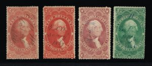 EXCELLENT GENUINE SCOTT R81c R82c R84c R85c SET OF 4 FIRST ISSUE REVENUE STAMPS