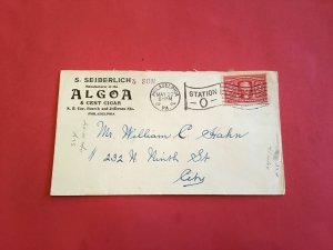 U.S S Seiberlich & Son ALGOA Cigar Philadelphia 1904 stamp cover R36112