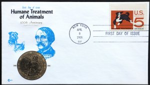 U.S. Used #1307 5c Humane Treatment of Animals First Day Cover. Unaddressed.