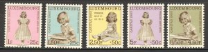 Luxembourg Scott B217-B221 MNHOG - 1960 Princess Marie-Astrid - SCV $10.45