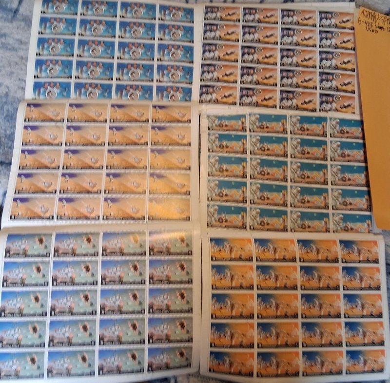 AJMAN SPACE: 6-4x5 Sheets 120 Stamps Used XF WW Worldwide Foreign Lot Low Price