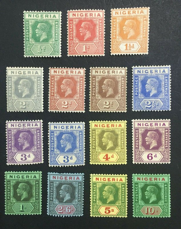 MOMEN: NIGERIA SG #15-29 1921-32 MINT OG LH LOT #61435