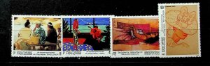 FRENCH POLYNESIA Sc 629-32 NH ISSUE OF 1993 - ART