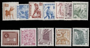 Korea #385-396 Cat$276.50, 1963-64 20ch-100w, complete set, never hinged