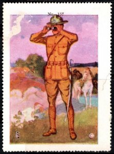 Vintage US Poster Stamp Military Uniform Cavalry Officer No. 157