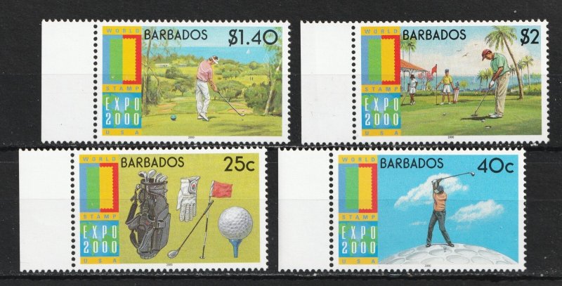 2000 Barbados Sc# 996-99 - USA Stamp Expo, Golfing. MNH Cv$7.75
