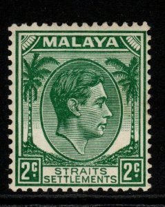 MALAYA STRAITS SETTLEMENTS SG293 1938 2c GREEN DIE II MTD MINT