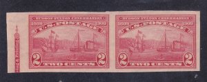 US 373 MNH OG 1909 Hudson-Fulton- Celebration IMPERF Pair w/Imprint