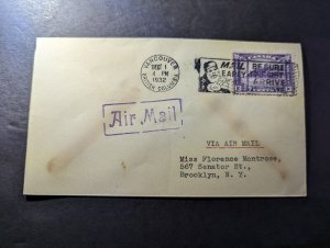 1932 Canada Airmail Cover Vancouver British Columbia to Brooklyn NY USA