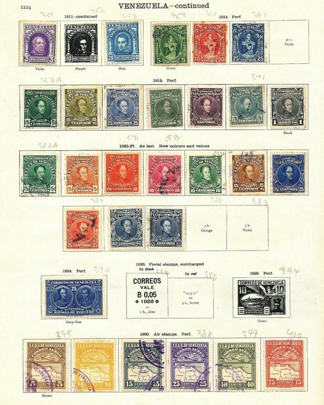 VENEZUELA 1880s/1930s M&U On Ideal Pages(60+Items)BT352