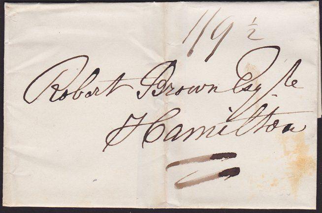 GB SCOTLAND 1836 wrapper to Hamilton - MID CALDER namestamp.................6441