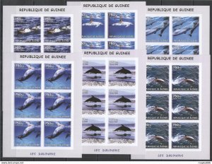 Imperforate 2002 Guinea New Fauna Marine Life Dolphins Dauphins 6Set ** Kv268
