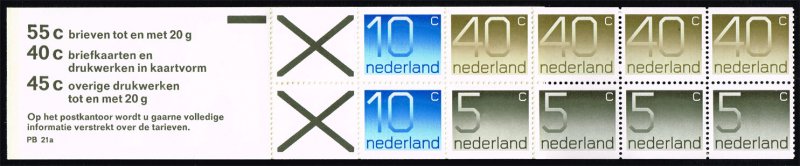 Netherlands #536b Numeral Complete Bklt Pane of 10; MNH (5Stars)