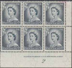 NEW ZEALAND 1953 ½d  plate block # 2 mint...................................1611