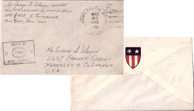 United States A.P.O.'s Soldier's Free Mail 1945 U.S. Army Postal Service, A.P...